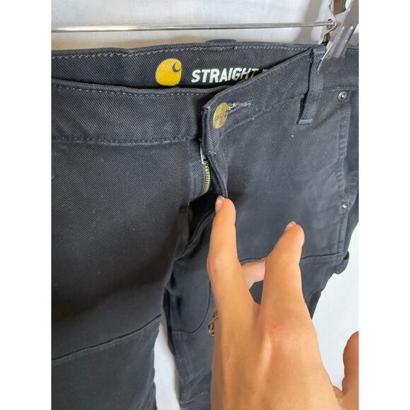 Carhartt Pants Relaxed Fit Twill Work Pants Double Front Black Straight Leg 8 - Picture 3 of 9